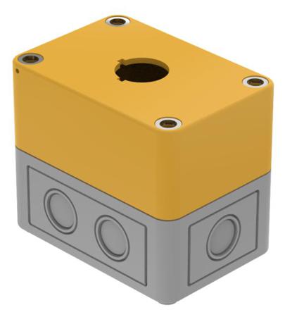 704.945.8 EAO Grey Plastic 4 Enclosure - 1 Hole 22.3mm Diameter