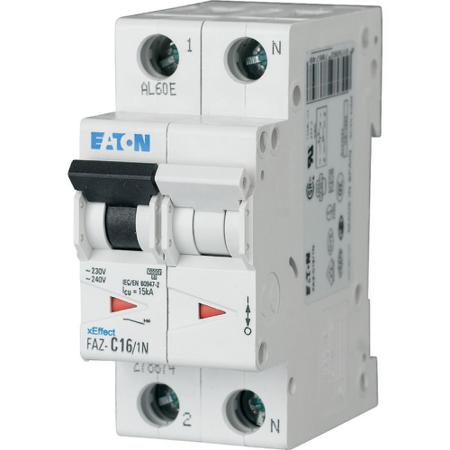278660-FAZ-C1-5-1N Eaton xEffect FAZ MCB, 1+N, 1.5A Curve C, 230V AC, 10 kA Breaking Capacity