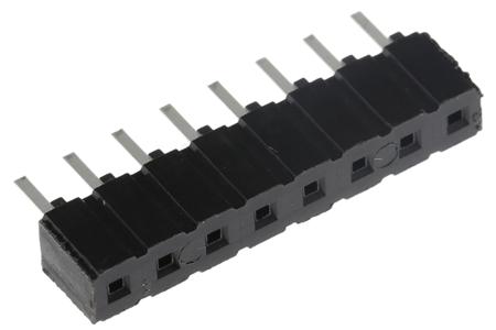 CES-108-01-T-S Samtec CES Series 2.54mm Pitch 8 Way 1 Row Straight PCB Socket, Through Hole, Through Hole Termination