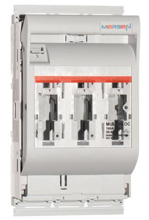 P1023007---2-030-000 Mersen 160A Rail Mount Fuse Holder for 00 Fuse, 3P, 690V ac