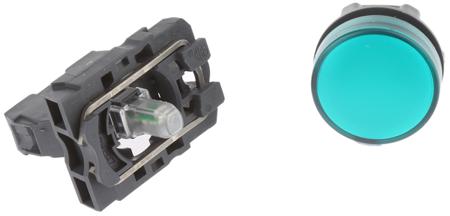 XB5AVM3 Schneider Electric, Harmony XB5, Panel Mount Green Universal LED Pilot Light, 22mm Cutout, IP66, IP67, Round, 240V ac