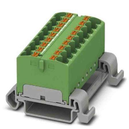3273710 Phoenix Contact Distribution Block, 18 Way, 0.2 → 6mm², 32A, 800 V, Green