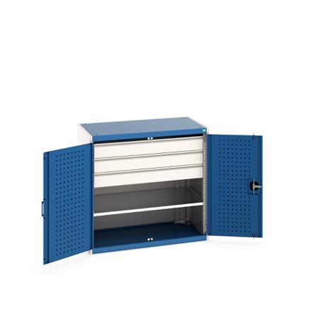40021203-11V Bott 2 Door, 3 Drawer Sheet Steel Floor Standing Cupboard, 1050 X 650 X 1000mm