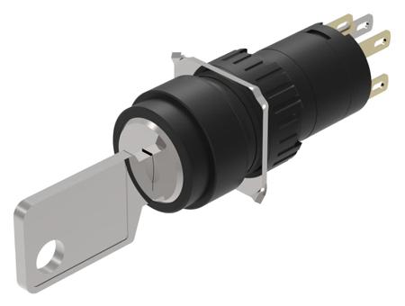 51-235.022D EAO IP65 Key Switch, 1 NC / 1 NO, 5A 2-Way