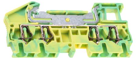 3031322 Phoenix Contact  ST 2.5-QUATTRO-PE Series Green/Yellow, 2.5mm², Single-Level, Spring Cage Termination, ATEX, EAC