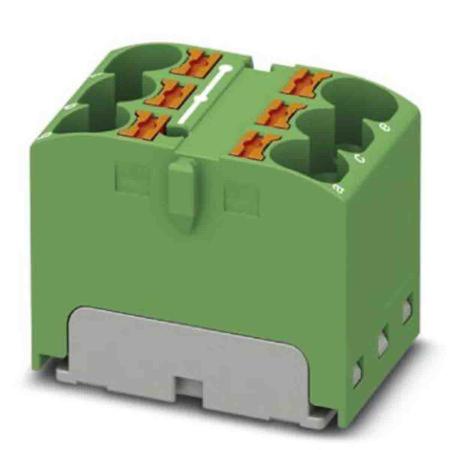 3273930 Phoenix Contact Distribution Block, 6 Way, 6mm², 32A, 450 V, Green
