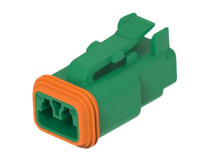 DT06-2S-TE03 TE Connectivity, DT06-2S Automotive Connector Socket Green Cable 2 Way, Cable Termination