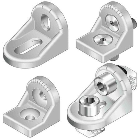3842515473 Bosch Rexroth Mounting Bracket, Connecting Component, Strut Profile 30 mm, 40 mm, 45 mm, 50 mm, 60 mm, Groove Size 8mm