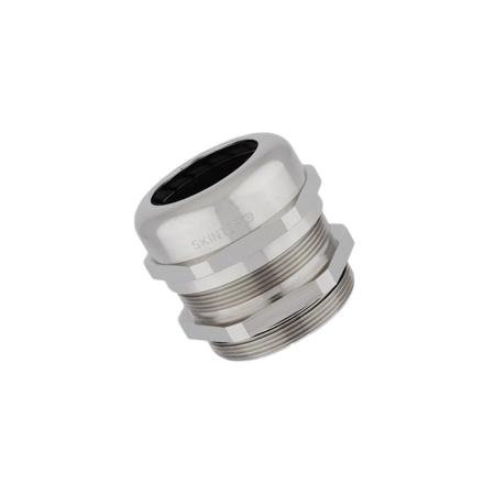 53112040-79052600 Lapp SKINTOP MS-M Series Silver Nickel Plated Brass Cable Gland, M32 Thread, 11mm min., 21mm max., IP68, IP69