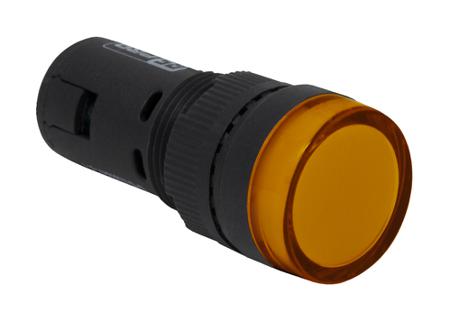 909-2474 RS Pro Yellow LED Pilot Light, 16mm Cutout, IP40, Round, 12 V ac/dc, 20 mA