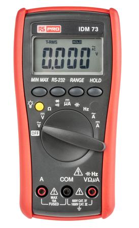 123-3454 RS PRO IDM73 Handheld Digital Multimeter, True RMS, 10A ac Max, 10A dc Max, 750V ac Max - RS Calibrated