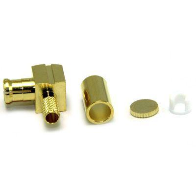 283-7160 RS PRO, Plug Cable Mount MCX Connector, 50Ω, Solder Termination, Right Angle Body