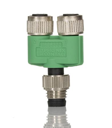 1696222 Phoenix Contact 3 Pole M8 Plug to 6 Pole M8 Socket Adapter