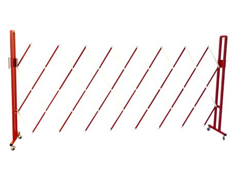 BAR3000 Viso Red & White Aluminium, Steel Extendable Barrier, 3m, White Tape