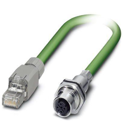 1416158 Phoenix Contact Cat5e Cat5e Cable, Shielded Shield, Green, 2m