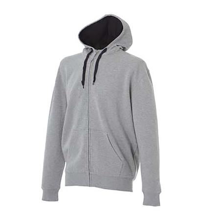 989341-S-MELANGE JRC 989341 Light Grey 35% Cotton, 65% Polyester Full Zip Fleece S