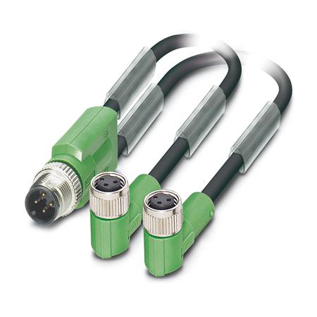 1671399 Phoenix Contact Male 3 way M12 to Female 3 way M8 Sensor Actuator Cable, 1.5 m