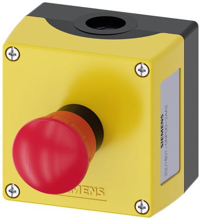 3SU1801-0NP00-2AA2 Siemens SIRIUS ACT 3SU18 Series Twist Release Emergency Stop Push Button, Surface Mount, 22mm Cutout, 1 NO + 1 NC,