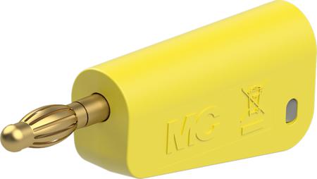 64-1045-24 Staubli Yellow Plug Test Plug, Screw Termination, 32A, 30V ac, Gold Plating