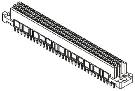 09034646825 HARTING 09 03 64 Way 2.54mm Pitch, Type C Class C2, 3 Row, Straight DIN 41612 Connector, Socket