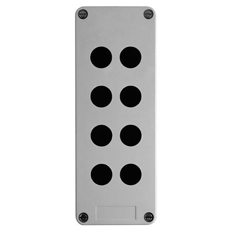 XAPA2108 Schneider Electric Grey GRP Harmony XAP Push Button Enclosure - 8 Hole 22mm Diameter