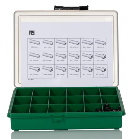 524-051 RS PRO Steel 450 Piece Hex Socket Drive Screw/Bolt Kit