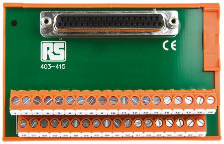 403-415 D-sub Interface Module, DIN Rail Mount, Female, 37 Pole, 50 V, 1A, 110mm