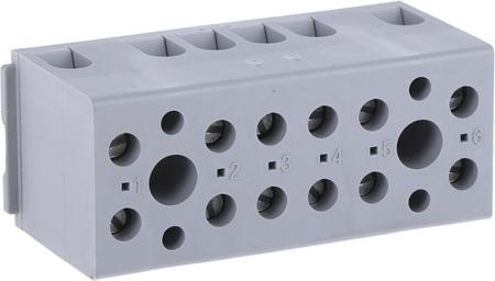2703198 Phoenix Contact UK Series G 5/ 6-EX Non-Fused Terminal Block, 6-Way, 30A, 24 → 12 AWG Wire, Screw Down