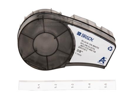M21-375-499-TB Brady B-499 Black on Black on White Label Printer Tape, 4.88 m Length, 9.53 mm Width