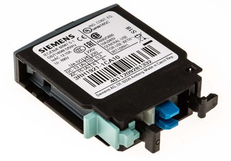 3RH1921-1CA10 Siemens Auxiliary Contact, 1 Contact, 1NO, Snap-On, Sirius Classic 3RH1