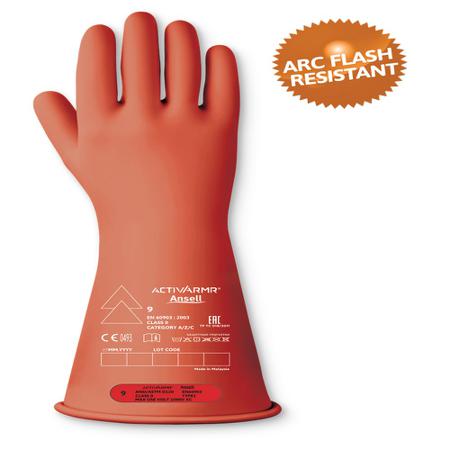RIG014R120 Ansell RIG014R Red Latex Electrical Safety Electrical Insulating Gloves, Size 12, Latex, Natural Rubber Coating