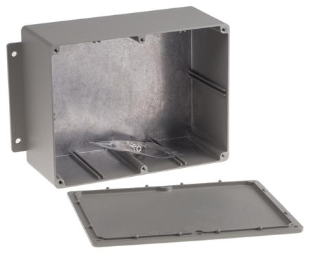 621-4902 Aluminium Enclosure, IP67, Shielded, Flanged, 165.3 x 127.2 x 77.5 mm, 184.8 x 127.4 x 76.3 mm