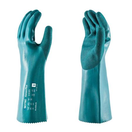 SKG00003EJ Skytec Xenon Plus Green Chemical Resistant, Cut Resistant Work Gloves, Size XL, Nitrile Coating