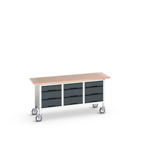 16923223.19 Bott, 9 Drawer Sheet Steel Floor Standing Storage Cabinet, 1750 x 600 x 830mm