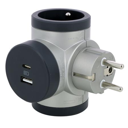 049439 Legrand French / German Multi Outlet Plug, 16A, Plug-In