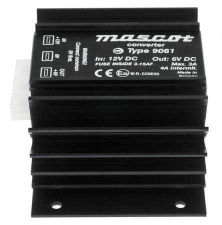 9061-12-6 27W Fixed Installation Car Power Adapter, 12V dc / 6V dc