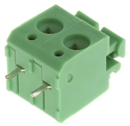 1792863 Phoenix Contact PTS 1.5/ 2-5.0-H Series PCB Terminal Block, 2-Contact, 5mm Pitch, Through Hole Mount, 1-Row, Spring