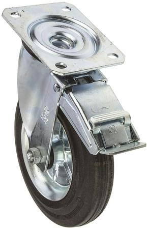 12286  FR LAG Braked Swivel Castor Wheel, 230kg Capacity, 200mm Wheel
