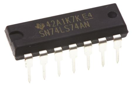 SN74LS74AN Texas Instruments  Dual D Type Flip Flop IC, 14-Pin PDIP