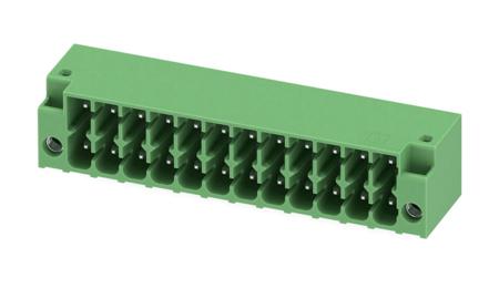 1053875 Phoenix Contact, 3.5mm Pitch, DMC 1.5, 12 Way, Right Angle, Pluggable Terminal Block, Header, Through Hole, Solder