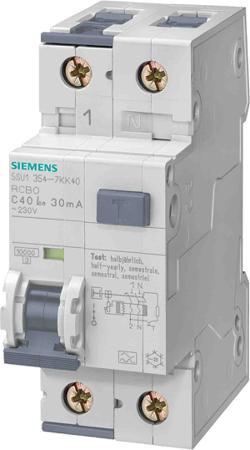 5SU1154-6KK13 Siemens RCBO, 13A Current Rating, 2P Poles, 10mA Trip Sensitivity, SENTRON Range
