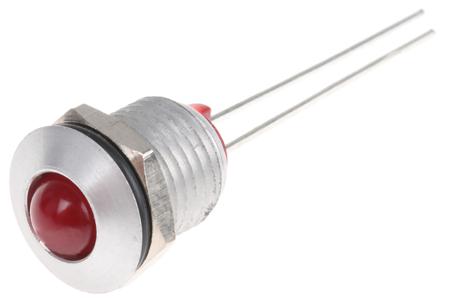 DX1093/RD Bulgin Red Indicator, 2V dc, 8mm Mounting Hole Size, Lead Wires Termination