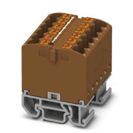 3274132 Phoenix Contact Distribution Block, 12 Way, 4mm², 24A, 690 V, Brown