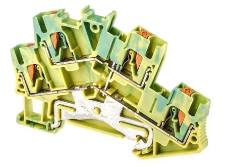 3209620 Phoenix Contact  PTTBS 2.5-PE Series Green/Yellow, 0.14 → 4mm², Double-Level, Push In Termination, ATEX