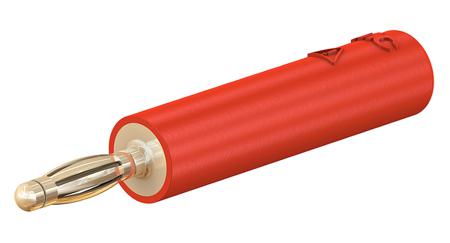 24.0115-22 Staubli Red, Male to Female Test Connector Adapter With Brass contacts and Gold Plated - Socket Size: 4mm