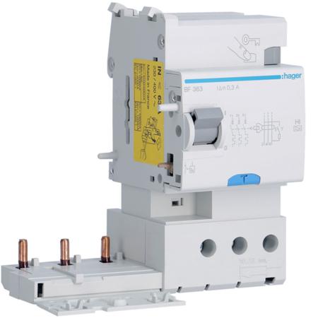 BF363 Hager BF RCD, 63A, 3 Pole, 300mA, Type A-HI, 500V