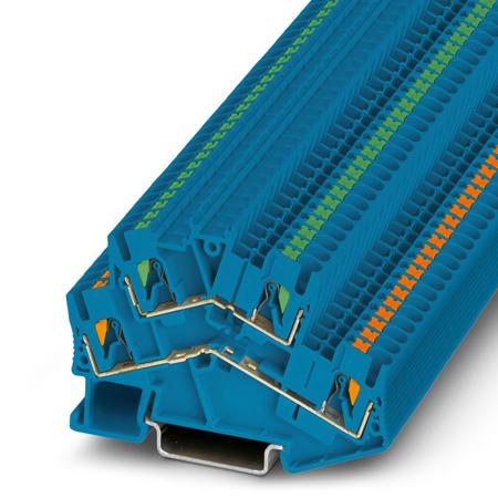 3209612 Phoenix Contact  PTTBS 2.5 BU/U-OG/O-GN Series Blue, 0.14 → 4mm², Push In Termination, ATEX, IECEx