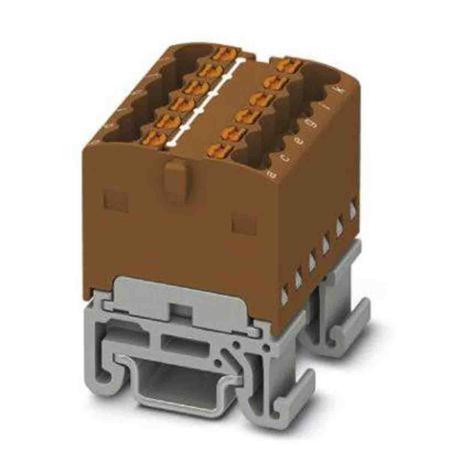 3002971 Phoenix Contact Distribution Block, 12 Way, 2.5mm², 17.5A, 500 V, Brown