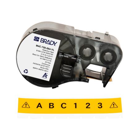M4C-750-584-YL Brady B-584 on Black on Yellow Label, 19.05 mm Width