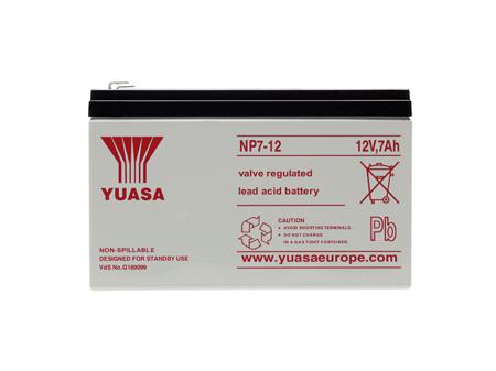 NP7-12 Yuasa 12V Faston 4.8mm Sealed Lead Acid Battery, 7Ah